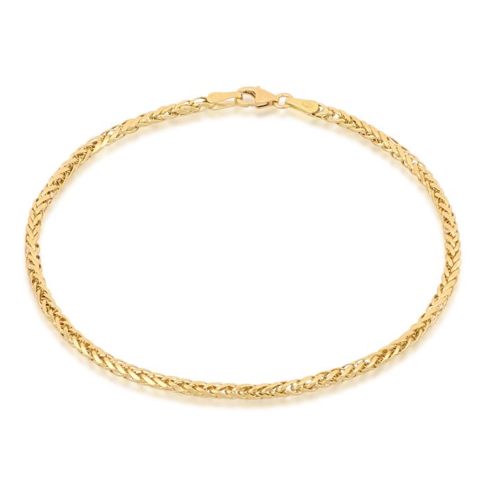 Bracciale Unisex Spighetta Quadrata Vuota – Oro Giallo 18kt