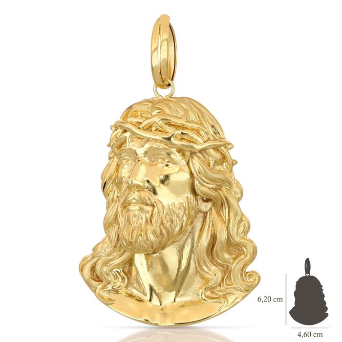 Pendente Testa di Cristo – Oro 18kt