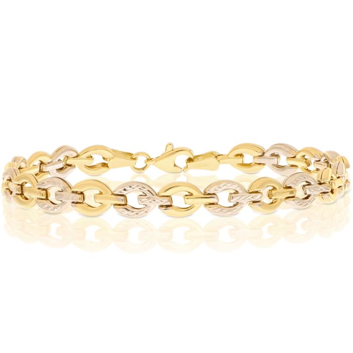 Bracciale Donna Bicolore Scatolato – Oro Giallo e Bianco 18kt