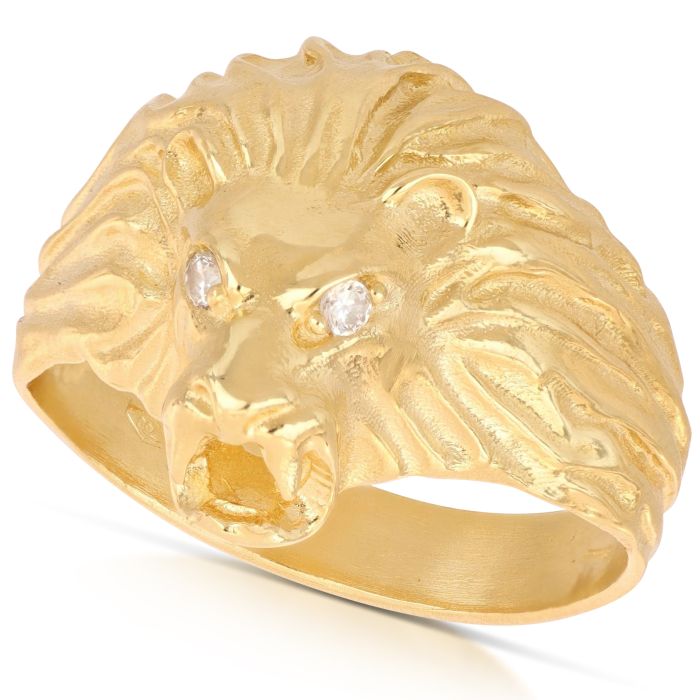 Anello Leone con Zirconi in Oro 18kt – Donna