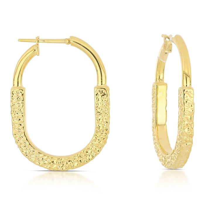 Cerchi Ovale in Oro Giallo 18kt – Lucido e Martellato