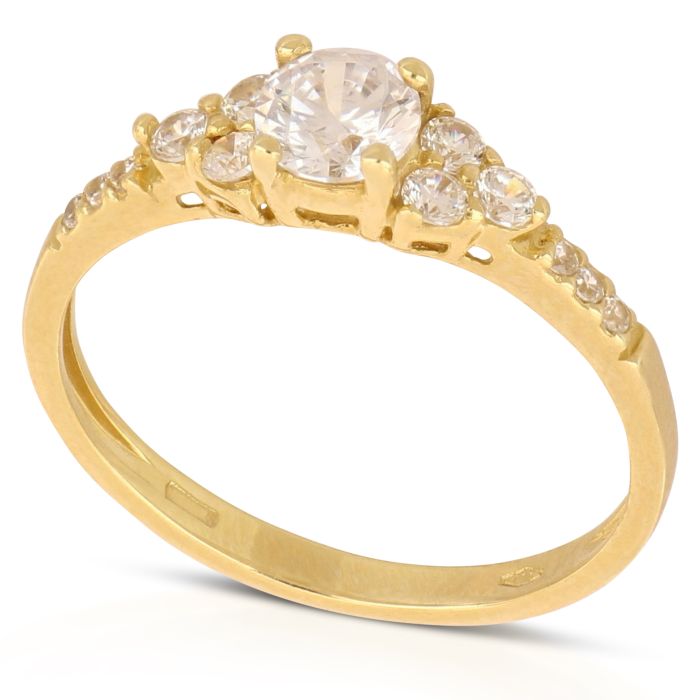 Anello Trilogy in Oro Giallo 18kt – Collezione Matrimonio