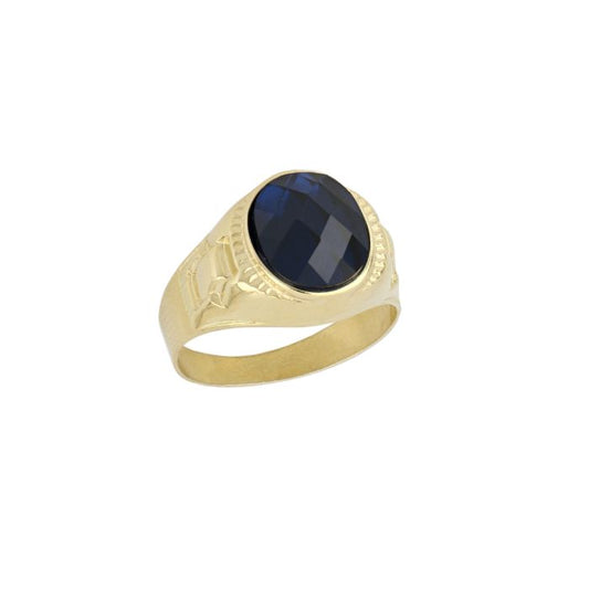 Anello a Scudo con Pietra Blue – Uomo