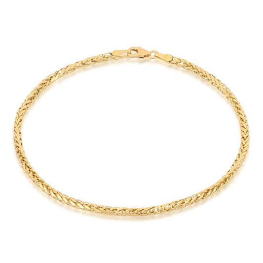 Bracciale Unisex Spighetta Quadrata Vuota – Oro Giallo 18kt