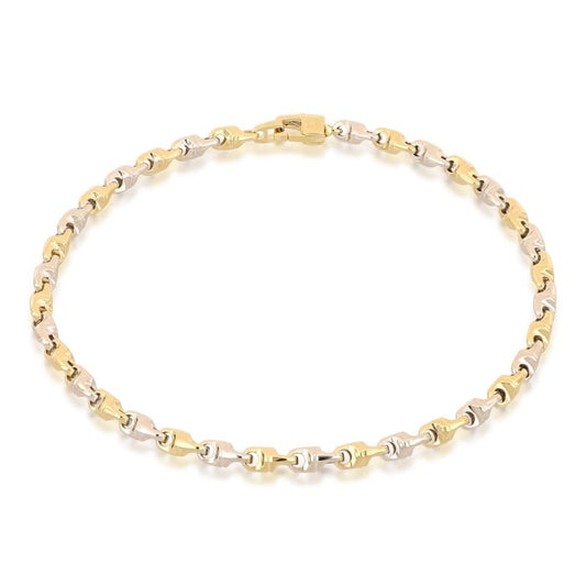 Bracciale Uomo Tubolare “Rigato” – Oro Bicolore 18kt