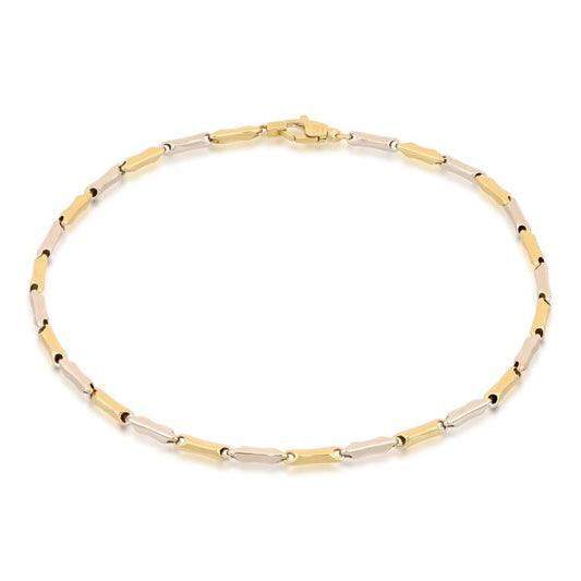 Bracciale Uomo Tubolare “Bastoncino” – Oro Bicolore 18kt