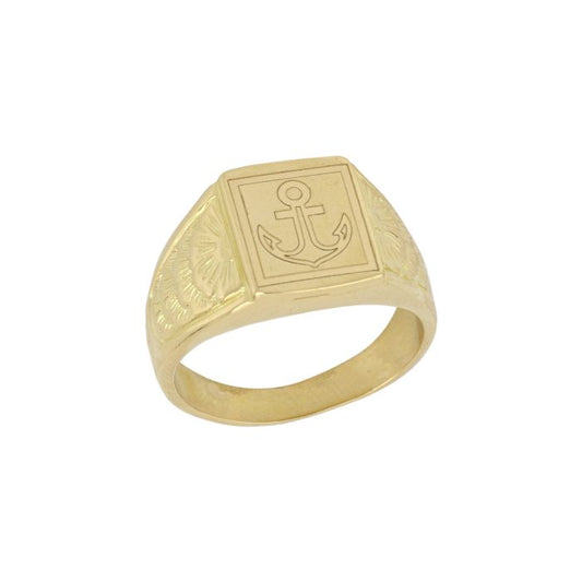 Anello a Scudo con Ancora – Uomo