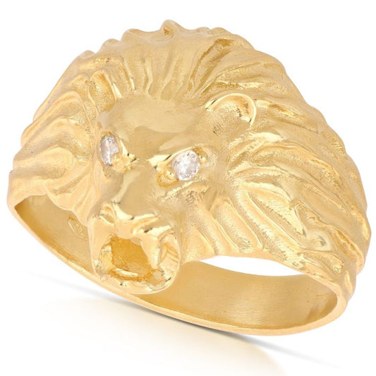 Anello Leone con Zirconi in Oro 18kt – Donna