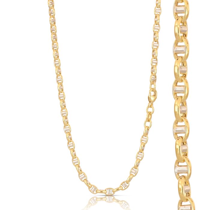 Catena Maglia Marina Vuota Bicolore in Oro 18kt – 50 cm