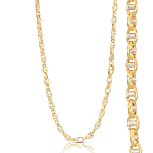 Catena Maglia Marina Vuota Bicolore in Oro 18kt – 50 cm
