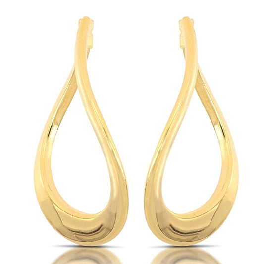 Cerchio a Goccia Curvilineo in Oro Giallo 18kt – Eleganza Fluida