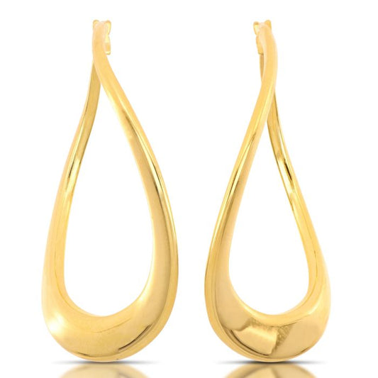 Cerchio Oro Giallo 18kt Curvilineo Elettroformato Lucido – Donna, Ø 4 cm