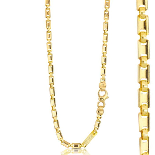 Catena Piena Maglie Alternate in Oro Giallo 18kt – 50 cm