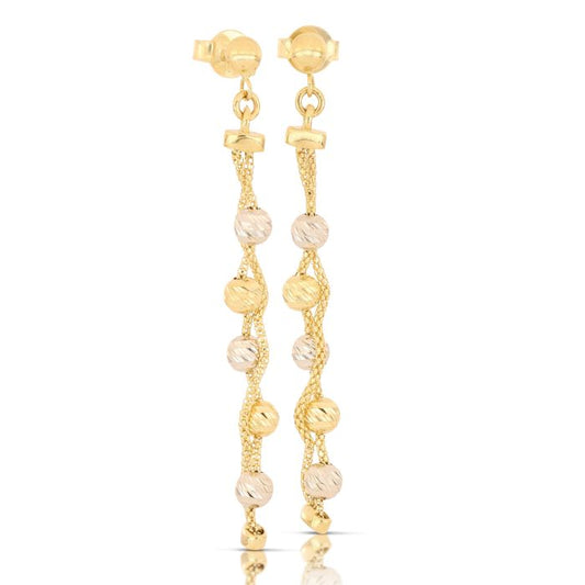 Orecchini con Sfere – Oro 18kt Bicolore