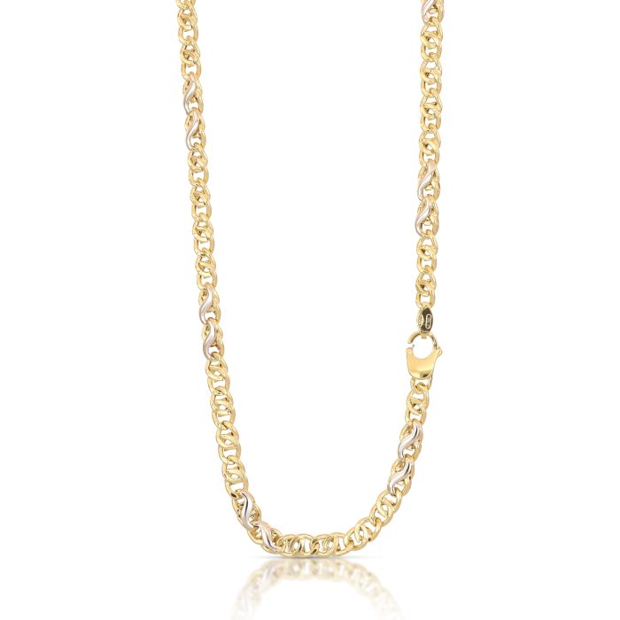 Catena Maglia Tigre Bicolore in Oro 18kt – 60 cm – Collezione Classiche
