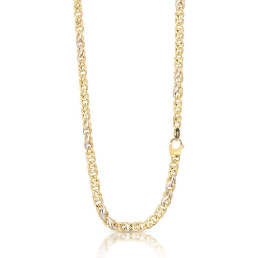 Catena Maglia Tigre Bicolore in Oro 18kt – 60 cm – Collezione Classiche