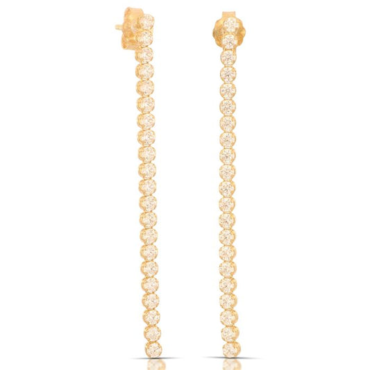 Orecchini Tennis 1 Filo – Oro 18kt con Zirconi