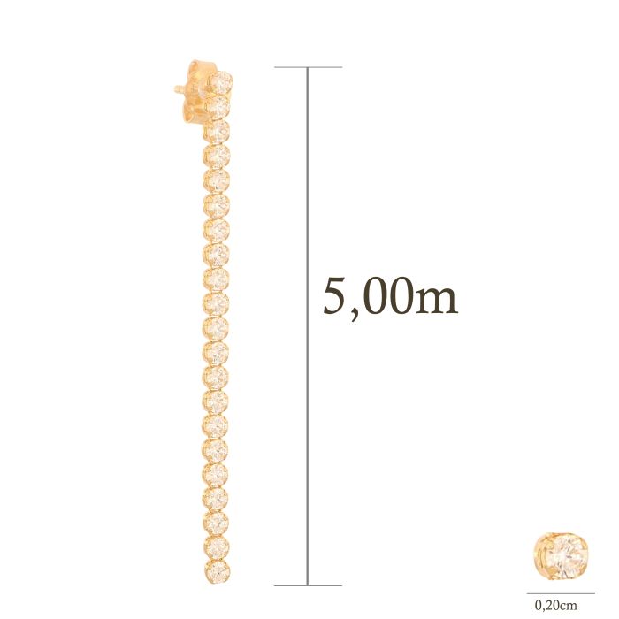 Orecchini Tennis 1 Filo – Oro 18kt con Zirconi
