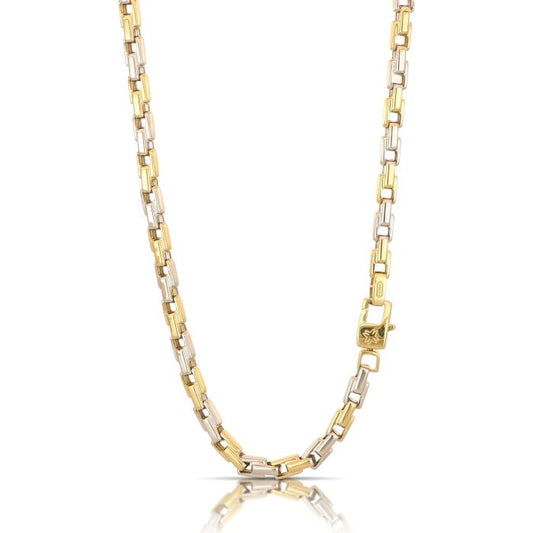 Catena Tubolare Vuota Bicolore in Oro 18kt – Collezione Gioielli Veri