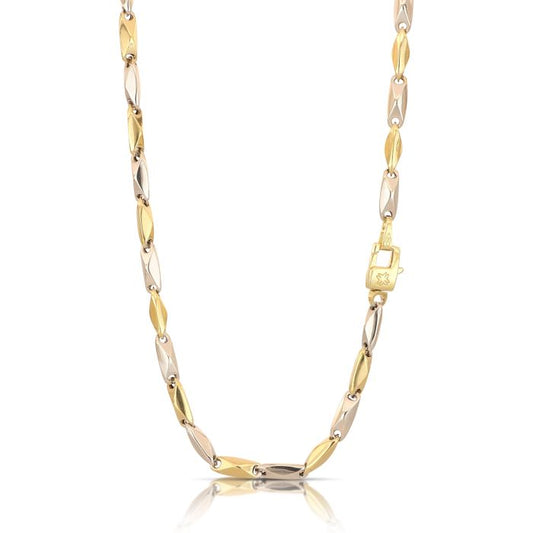 Catena Tubolare Vuota Bicolore in Oro 18kt – Collezione Gioielli Veri