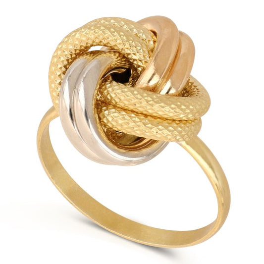 Anello Nodo Classico in Oro Giallo, Bianco e Rosa 18kt – Collezione Classic