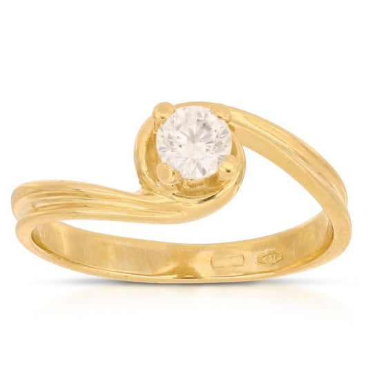 Anello Solitario in Oro Giallo 18kt – Collezione Matrimonio
