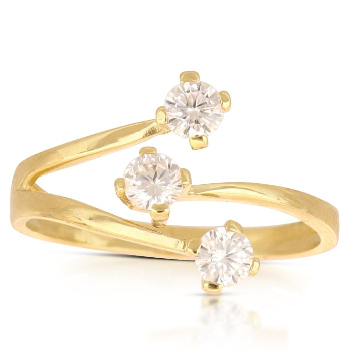 Anello Trilogy in Oro Giallo 18kt – Collezione Matrimonio