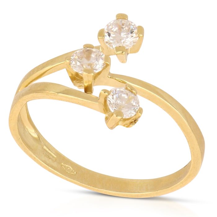 Anello Trilogy in Oro Giallo 18kt – Collezione Matrimonio
