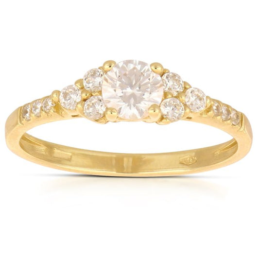 Anello Trilogy in Oro Giallo 18kt – Collezione Matrimonio