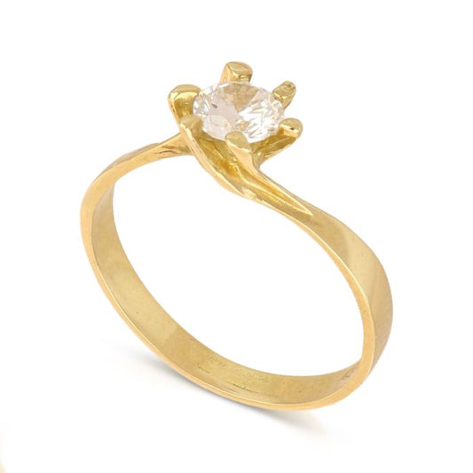 Anello Solitario in Oro Giallo 18kt – Collezione Matrimonio
