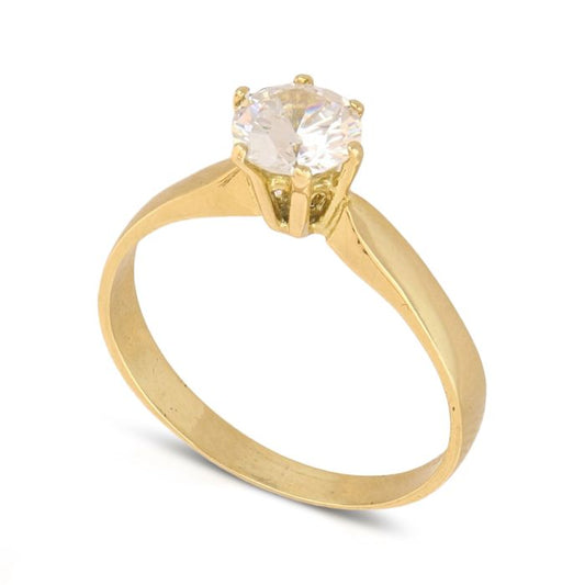 Anello Solitario in Oro Giallo 18kt – Collezione Matrimonio