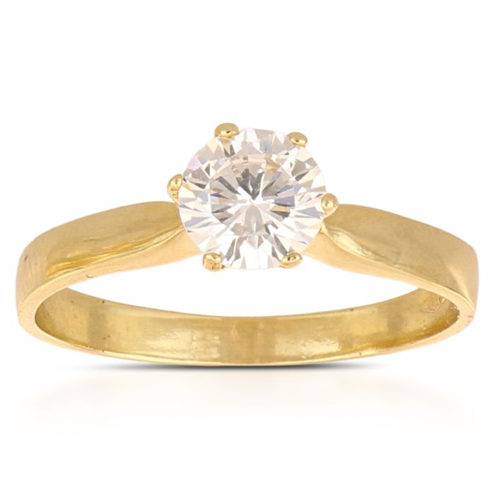 Anello Solitario in Oro Giallo 18kt – Collezione Matrimonio