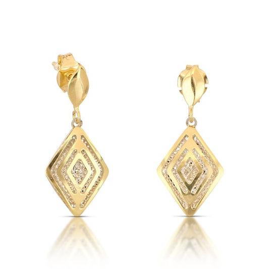 Orecchini Pendenti Doppia Lastra – Oro 18kt – Collezione Cocktail