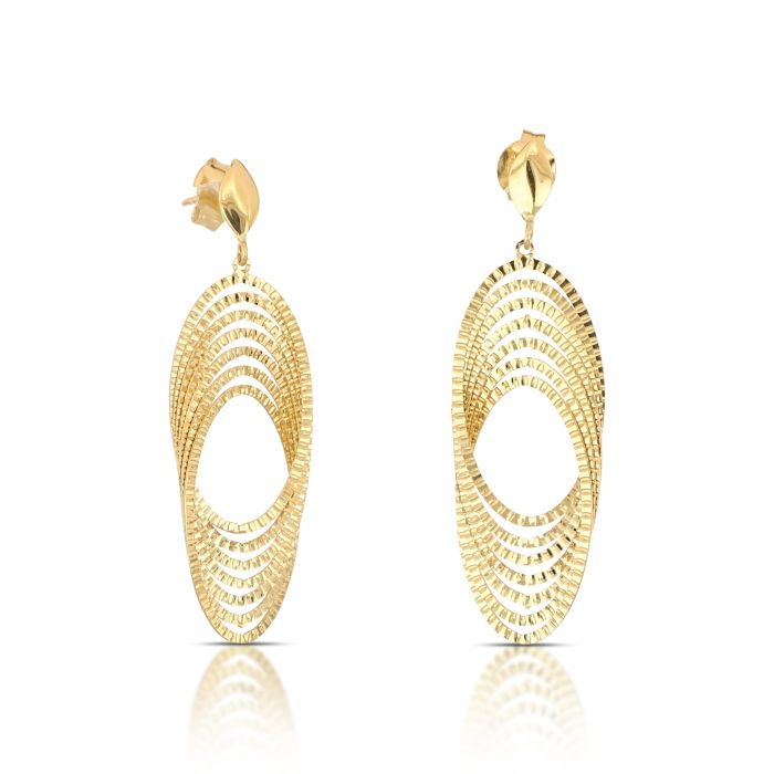 Orecchini Pendenti a Lastra – Oro 18kt – Collezione Cocktail