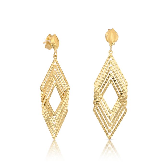 Orecchini Pendenti a Lastra – Oro 18kt – Collezione Cocktail