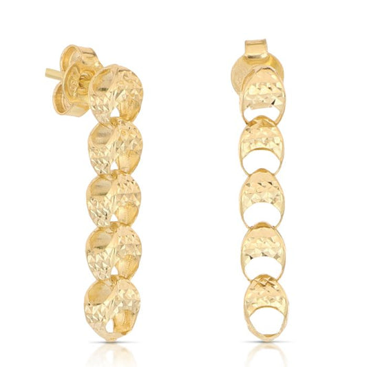 Orecchini Pendenti Martellati Gialli – Oro 18kt – Collezione Diva