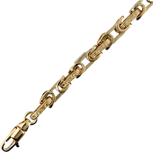 Collana Uomo Maglia Tubolare con Greca in Oro Giallo 18kt – 50 cm