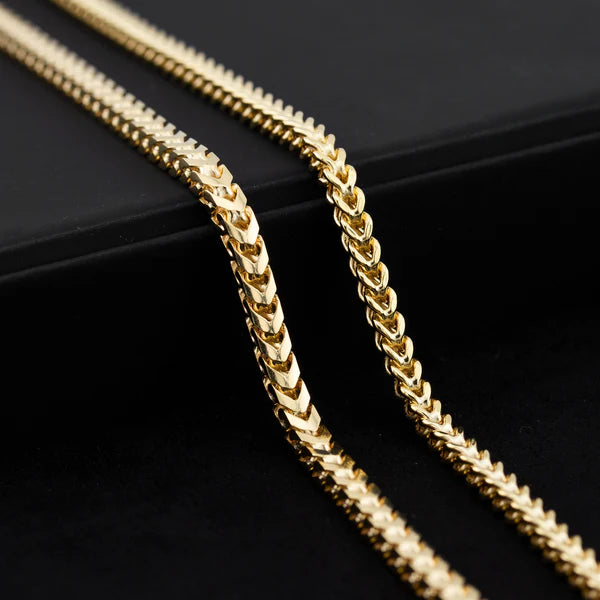 Collana Franco Oro 10K – 3 mm, Personalizzabile con Garanzia a Vita