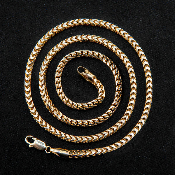 Collana Franco Oro 10K – 3 mm, Personalizzabile con Garanzia a Vita