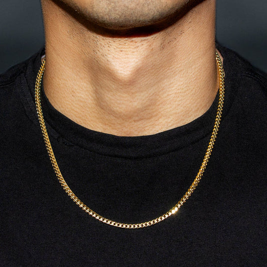 Collana Franco Oro 10K – 3 mm, Personalizzabile con Garanzia a Vita