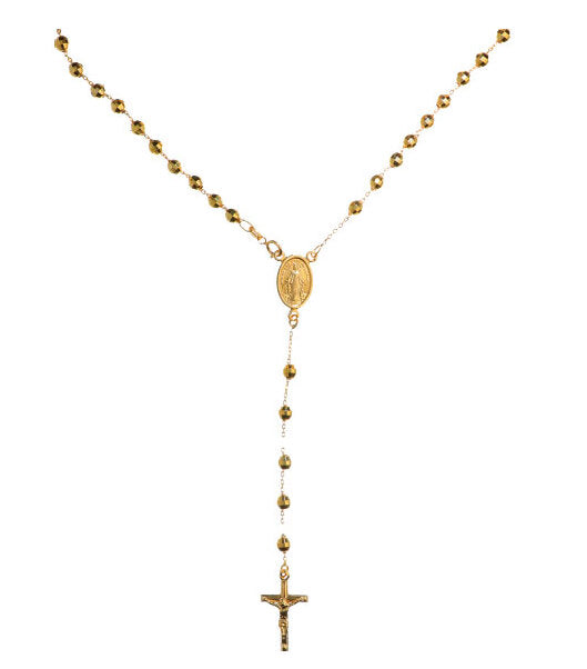 Collana Rosario Uomo in Oro Massiccio 18kt – Bianco o Giallo, 50 cm